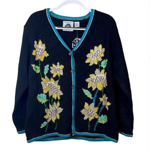 HSN Storybook Knits Sweater "Sunflower Paradise"  size Large